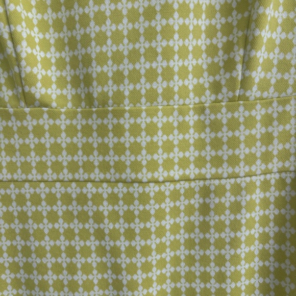 Ann Taylor Citron Green/White  Sleeveless Sheath Dress, Size Small - Picture 3 of 11